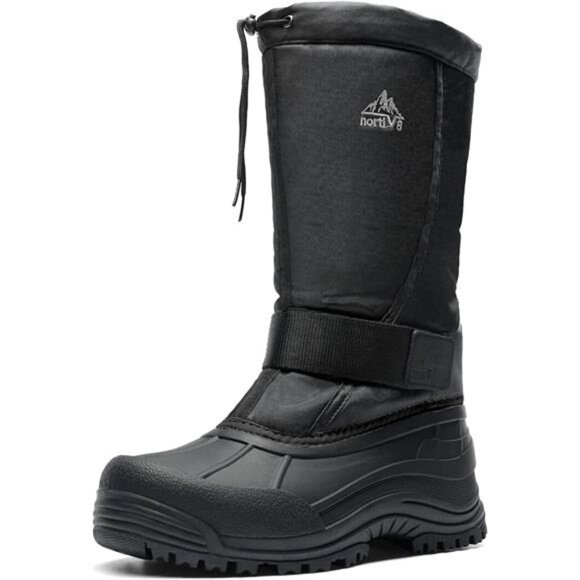 Men's Waterproof Hiking Winter Snow Boots Insulated Fur Liner  Tall Boots - Picture 1 of 7